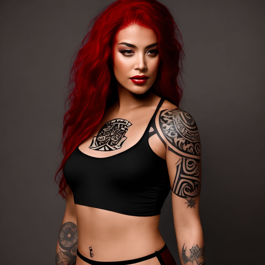 Beautiful Women with Red Hair and Tattoos