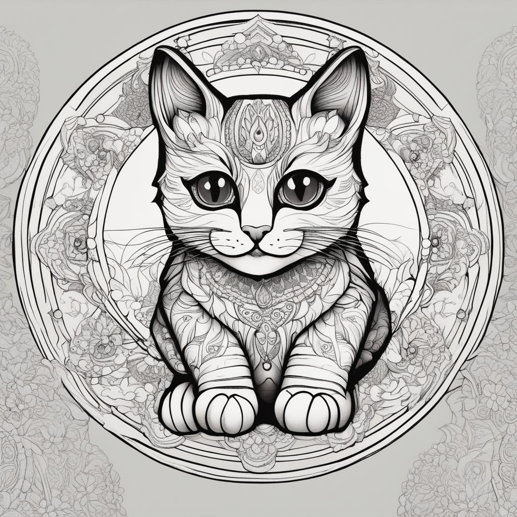 Três gatos, estilo Disney - Pixar - Gatos - Coloring Pages for Adults