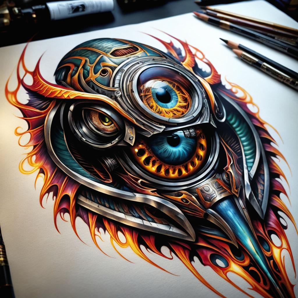 biomechanical eye drawings