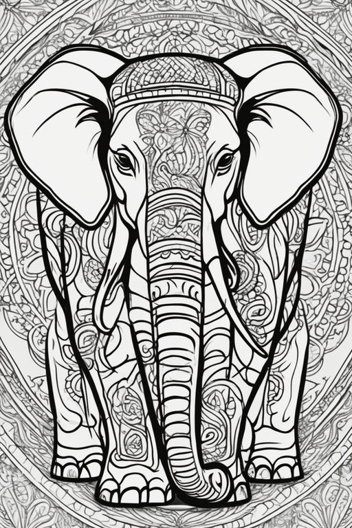 abstract elephant coloring pages