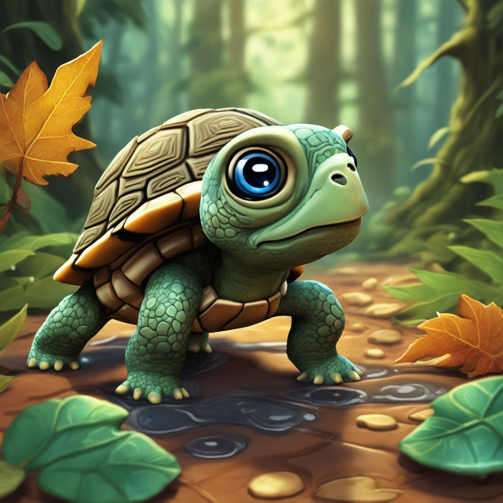 cute cartoon turtles with big eyes