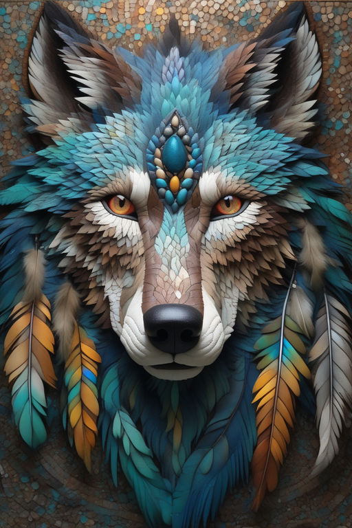 native american wolf drawings