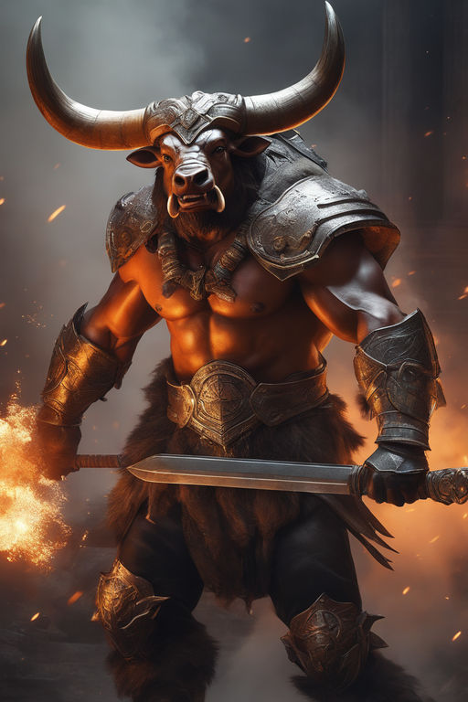 minotaur warrior drawing