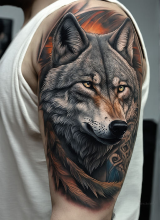 wolf tattoo sleeve