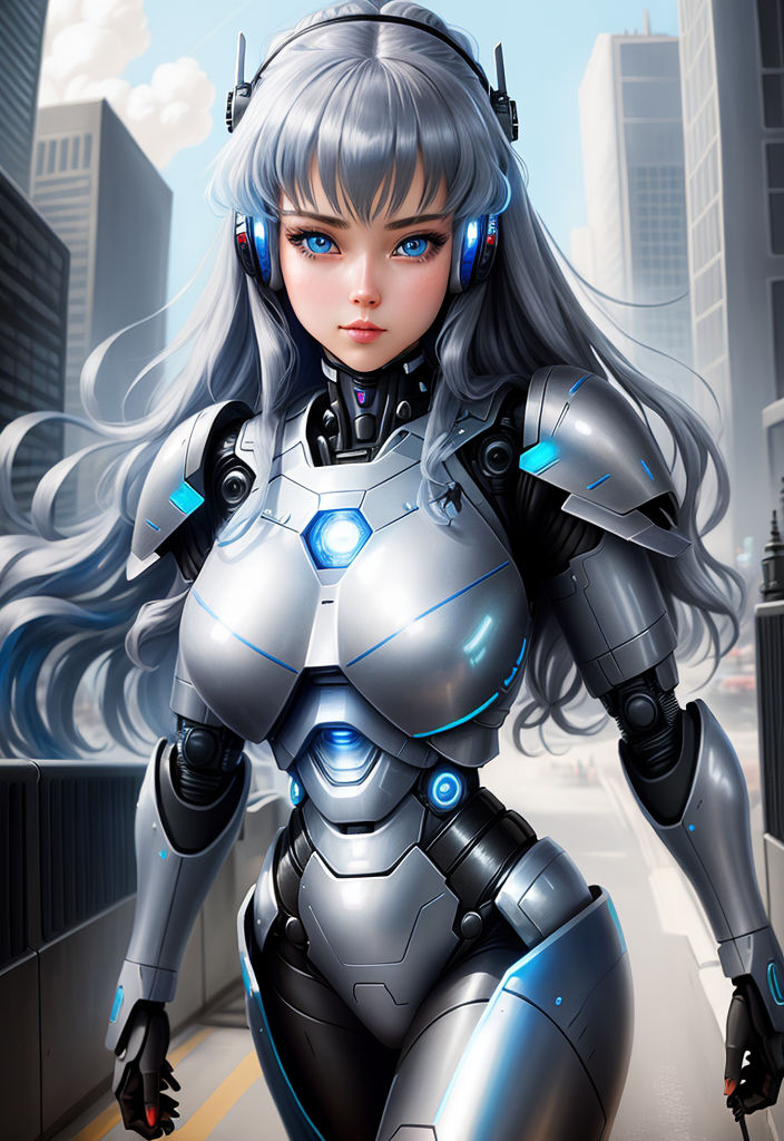 Premium Photo  Fantastic cyborg ninja in futuristic highttech armor  closeup portrait neural network generated art