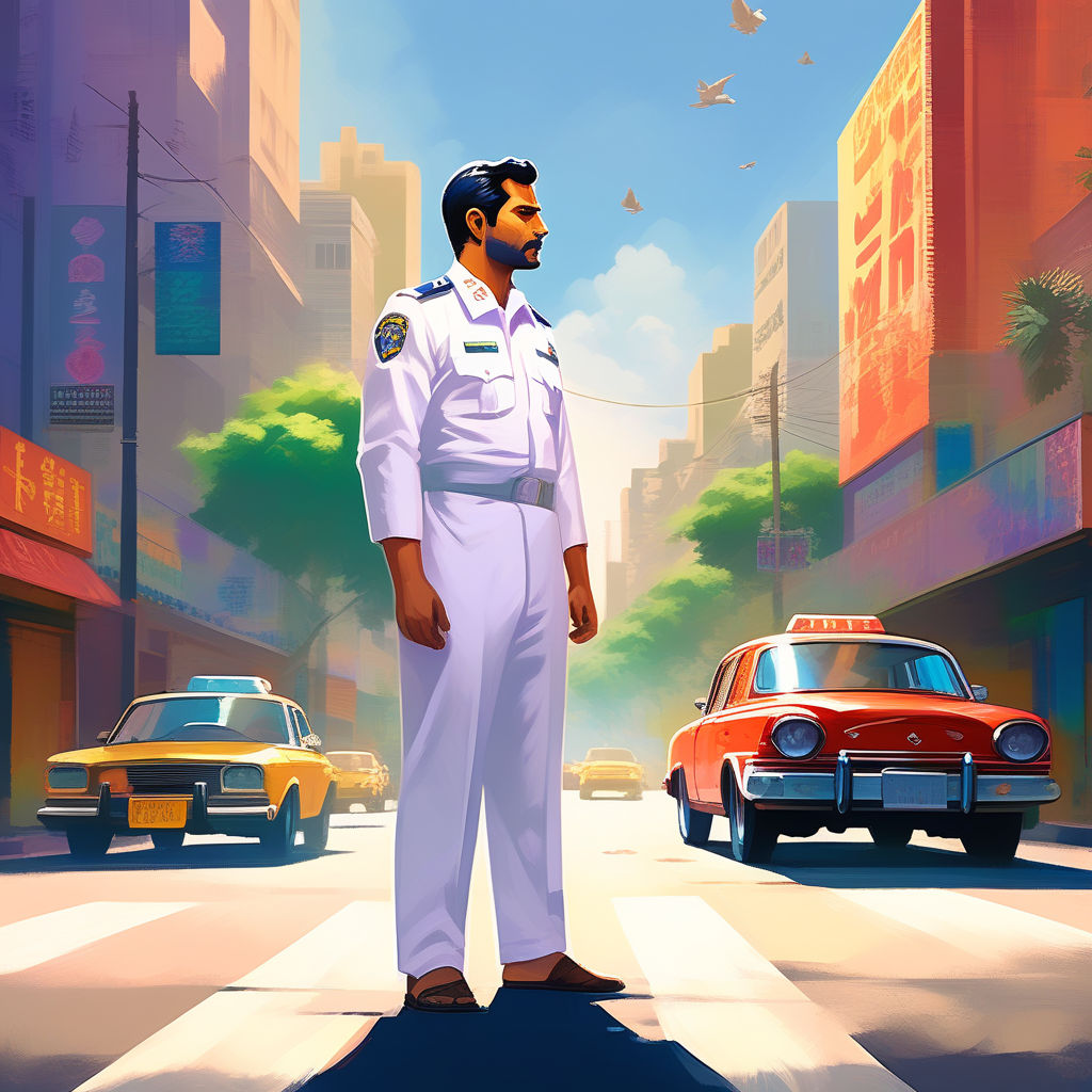 Premium Vector | Indian police officer walking vector.