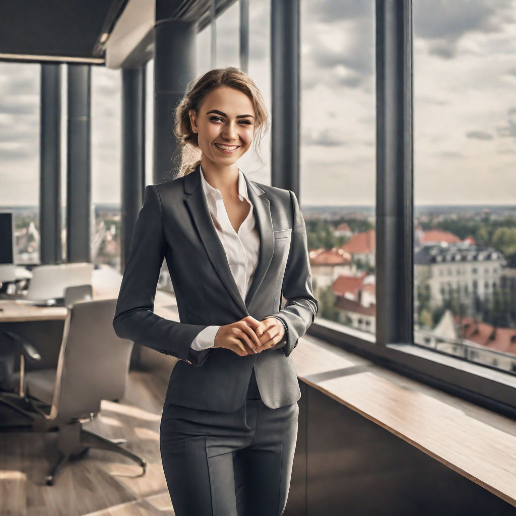 Women in office clothes. Beautiful woman in business clothes