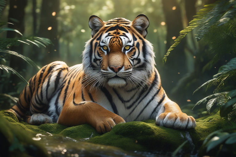 Tiger 3d Model Ai Digital Artwork, Three Dimensional Tiger, Cute