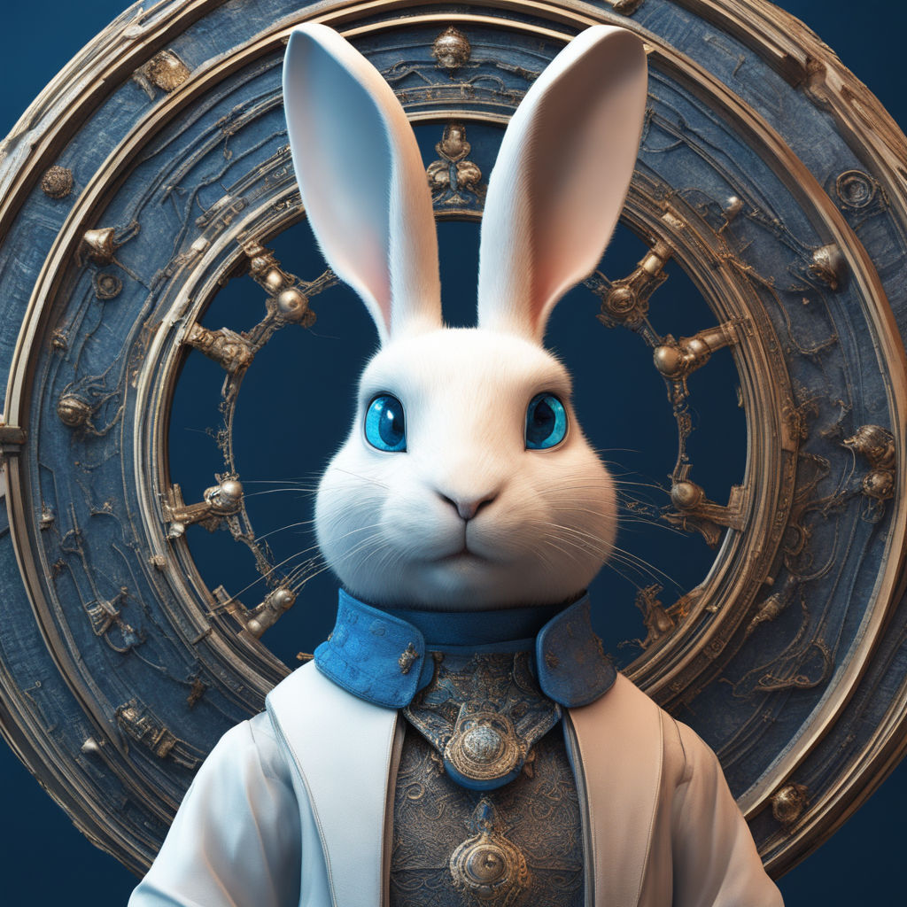 Alice in Wonderland Collection: White Rabbits and Pocket Watches Bright Gold Ruff