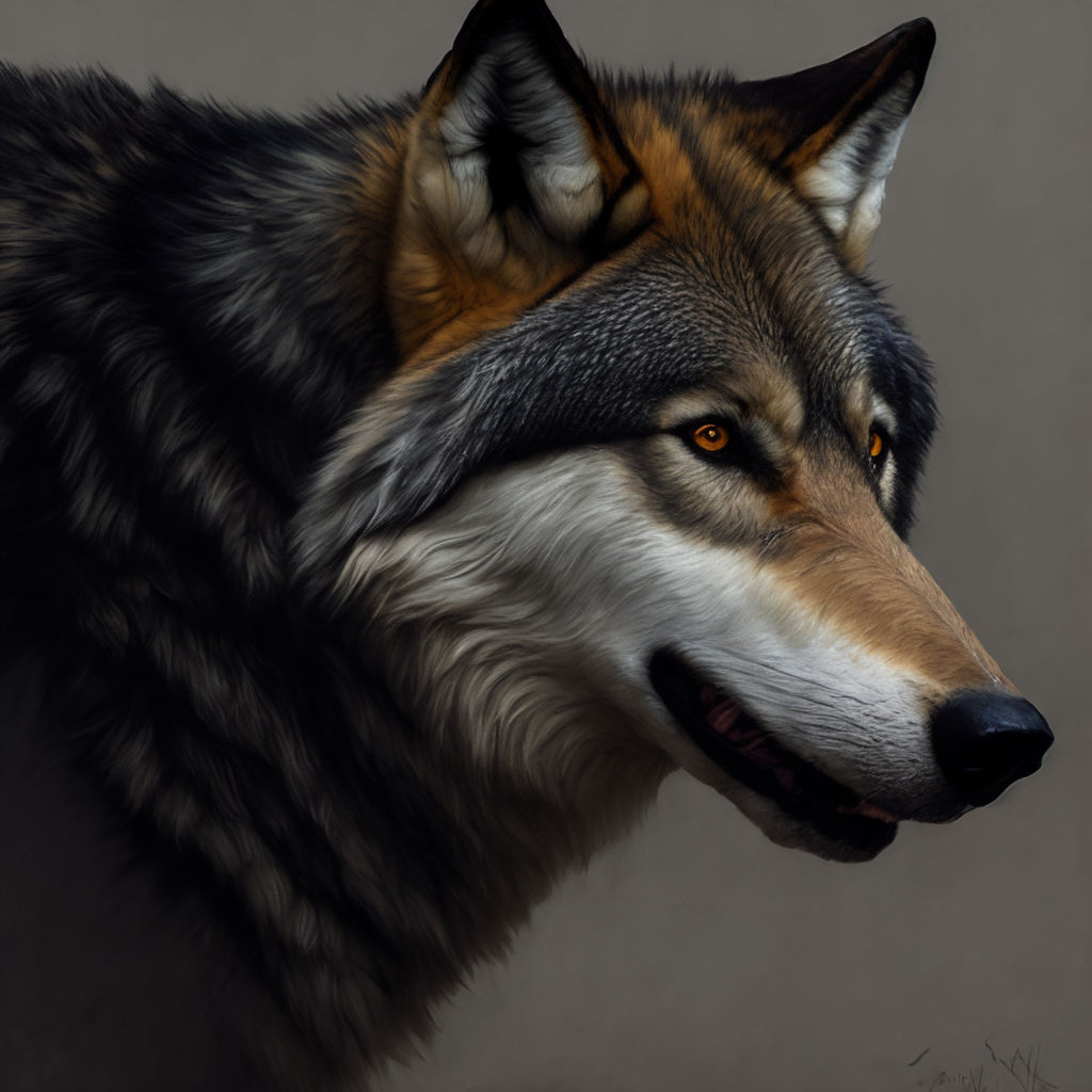 realistic drawings of wolves growling