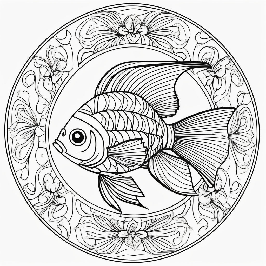 Fish Mandala Coloring Books For Adults: Mandala Fish Coloring Book