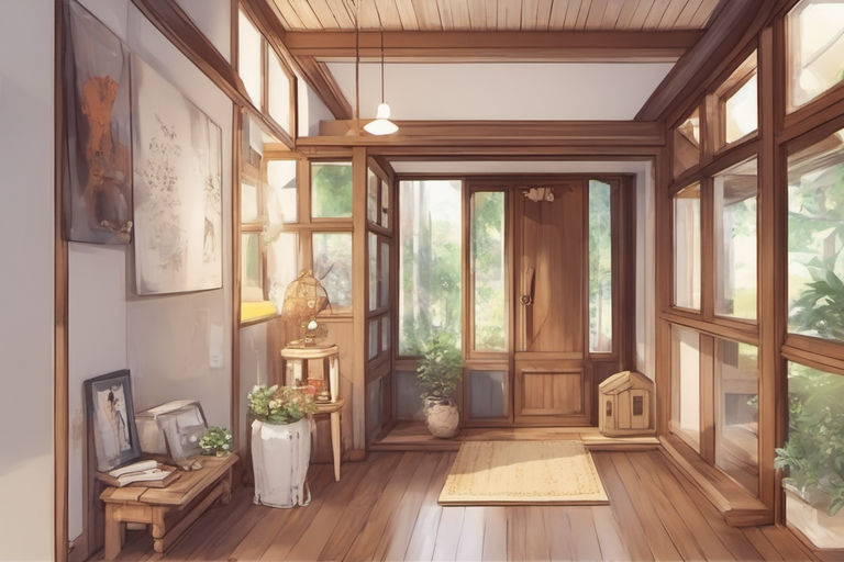 prompthunt: studio Ghibli, the interior of a small cottage, warm lighting,  anime