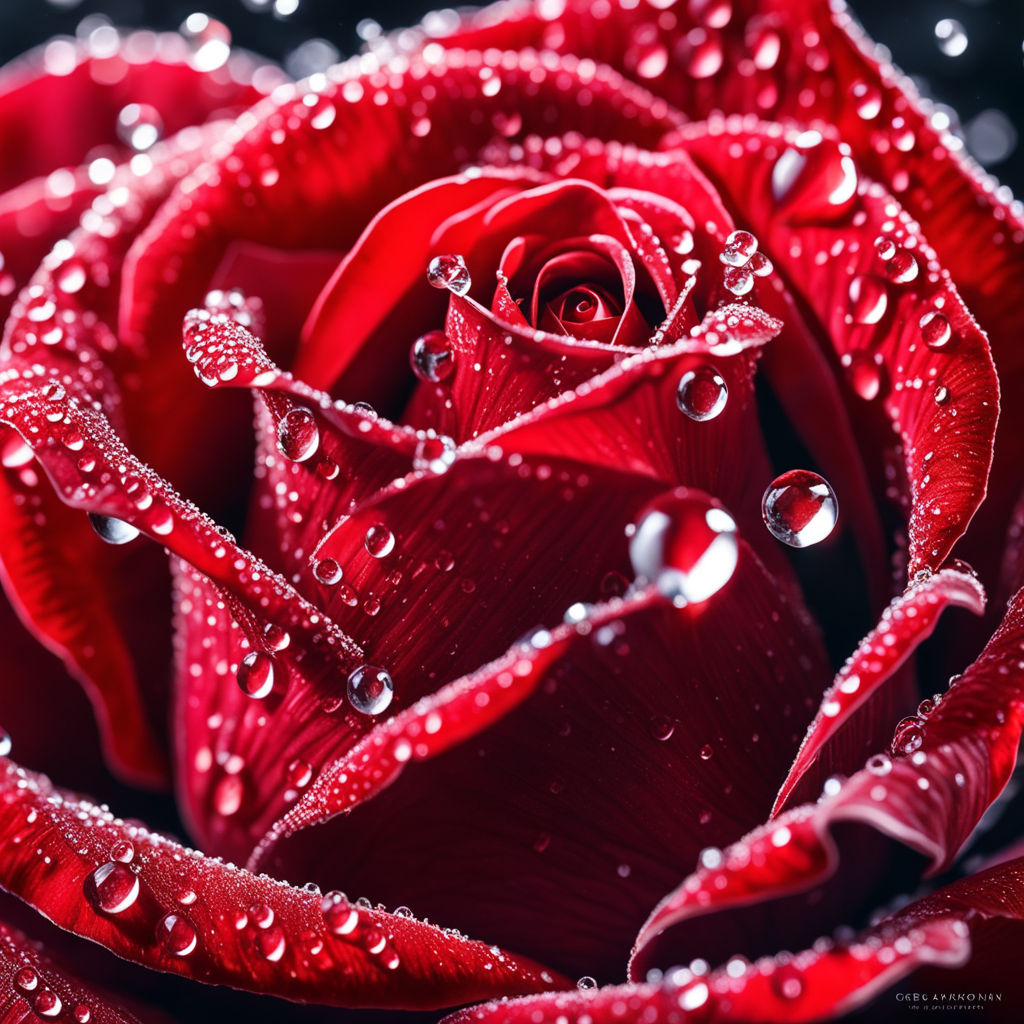 water drop on rose