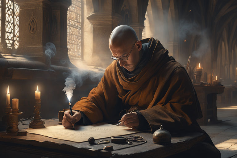 medieval monk praying