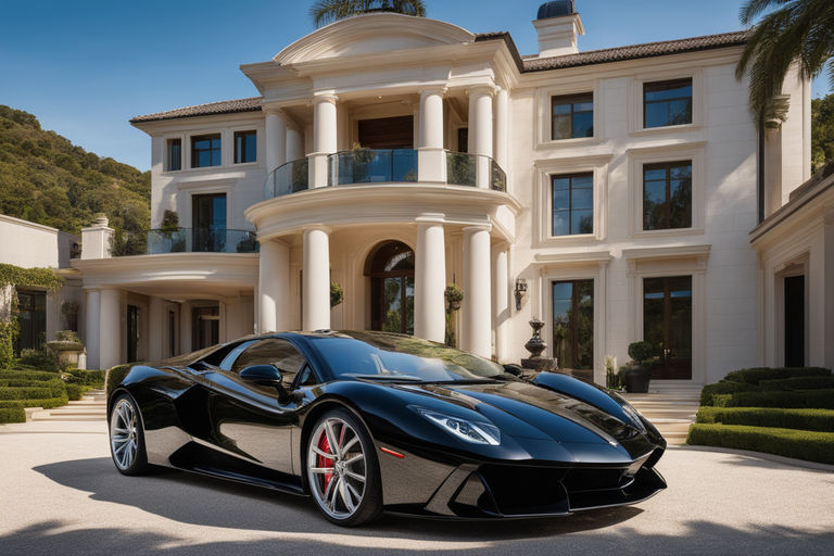 mansion with lamborghini