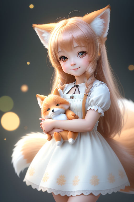 Wallpaper ID: 157376 / anime girls, original characters, women, fox girl,  animal ears, foxy ears, fantasy girl, chibi, brunette, long hair, brown  eyes, blushing, jars, white background, simple background, minimalism,  artwork, drawing,