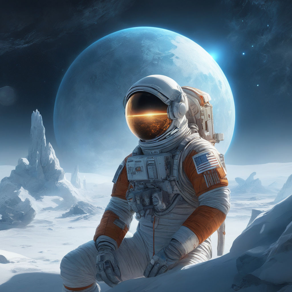 astronaut on moon earth background