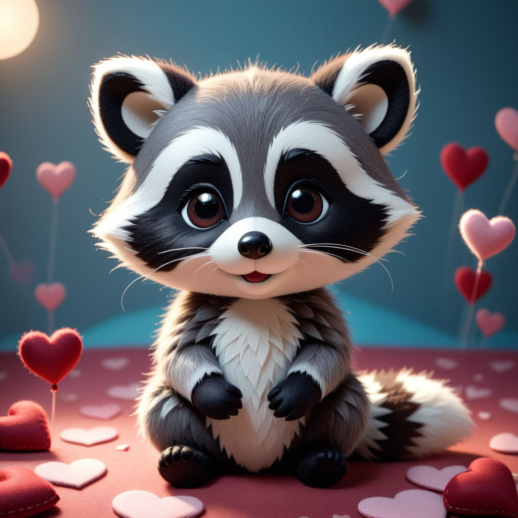 Premium AI Image  A cute adorable baby raccoon rendered in the style of  childrenfriendly cartoon animation fantasy style generative ai