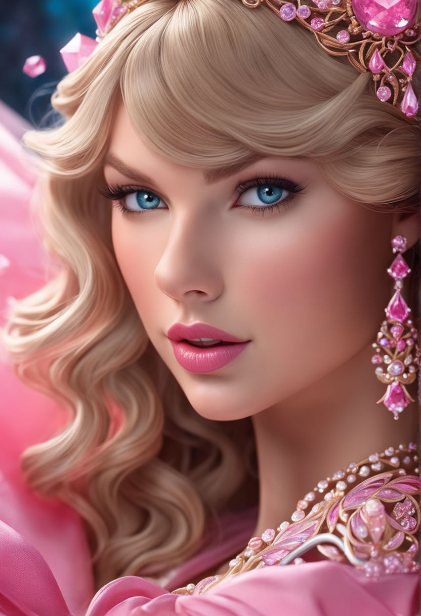 Taylor swift, kawaii, cute hairpin, pink dress, spri