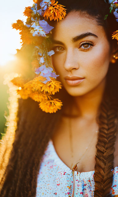 hippie flowers in hair