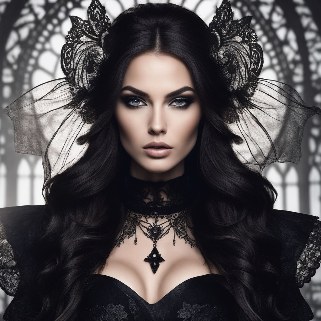 Beautiful goth woman