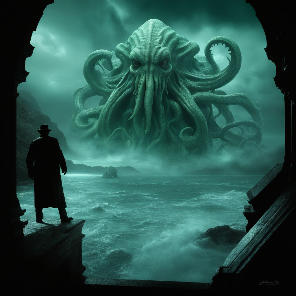 Premium Photo  Beautiful detailed illustration of mythical lovecraft  universe creature cthulhu in foggy environment digital concept art sea  monster with tentacles 3d illustration