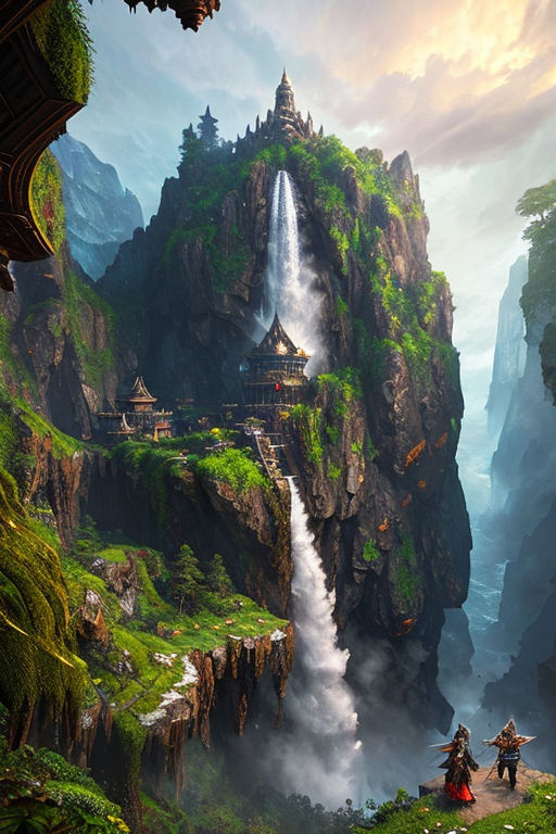 fantasy mountain temple