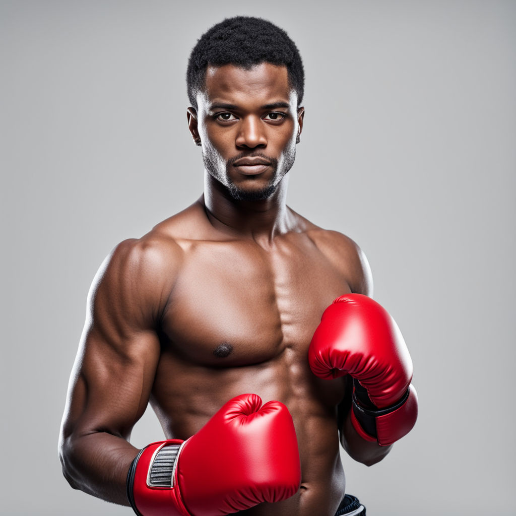 Muscular African Boxer Posing, Naked Shot In Studio Stock Photo, Picture  and Royalty Free Image. Image 21429470.