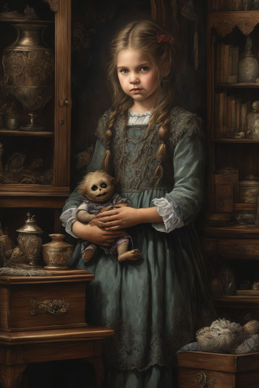 creepy little girl art