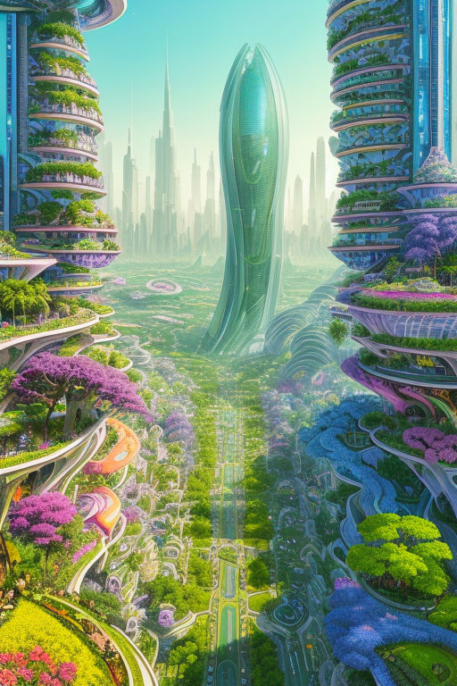 Quatricise on X: Solarpunk city panorama (in4:3 which isn't a panorama  format but hush) #illustration #solarpunk  / X