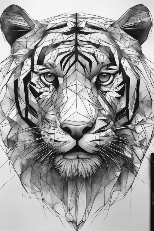 Tiger Head. Sacred Geometry Stock Vector - Illustration of animal, magic:  210165430