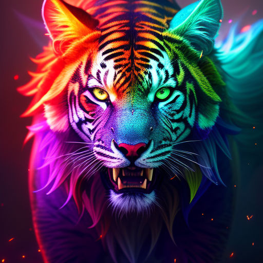 rainbow tiger background