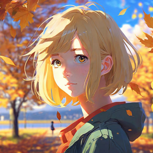 anime girl with short blonde hair and gold eyes