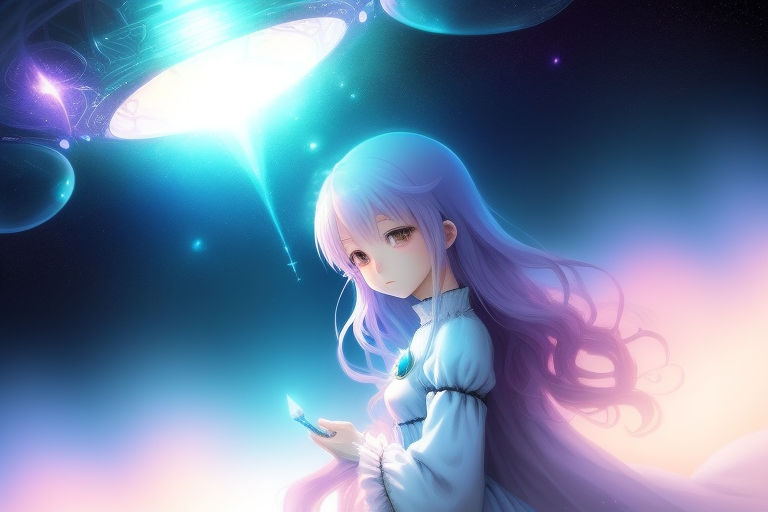 looking at viewer, long hair, blue hair, The Eminence in Shadow, Shadow  Garden, anime, Moon, Silon (Epsilon), scythe, anime girls, moonlight, city  lights, cityscape, twintails, pointy ears, night, sky, purple eyes, clouds