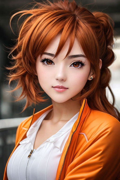 Anime Girl Orange hair