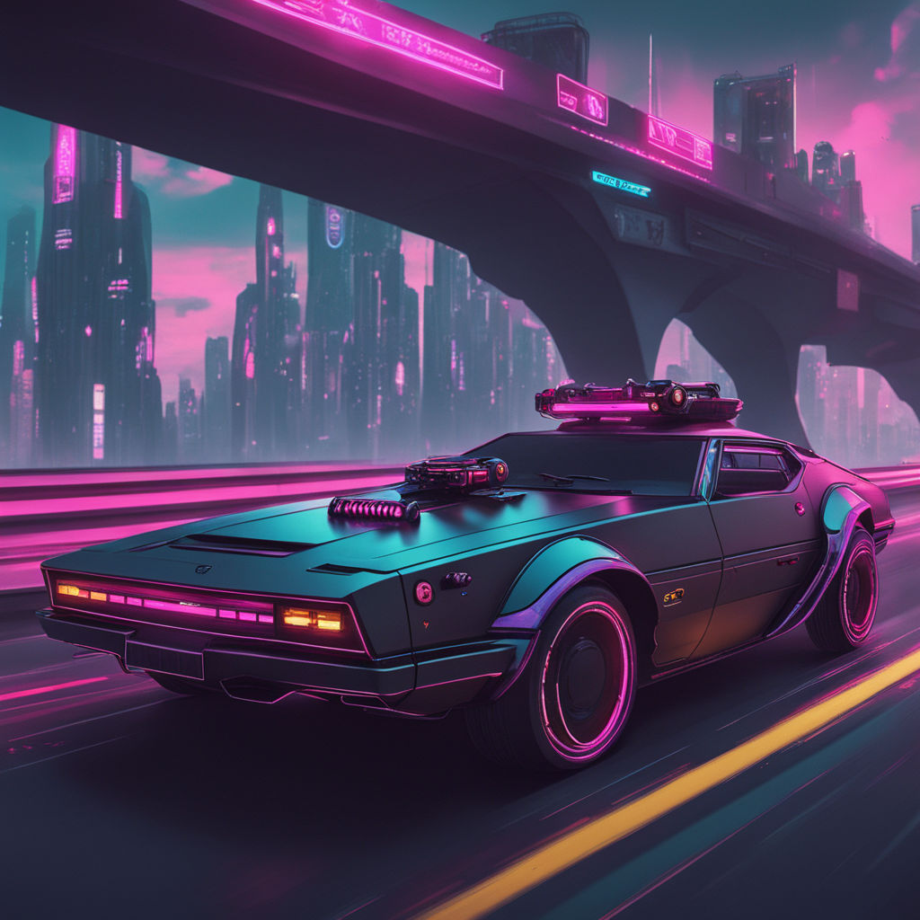 Cyberpunk 2077 #synthwave #car digital art #vehicle futuristic