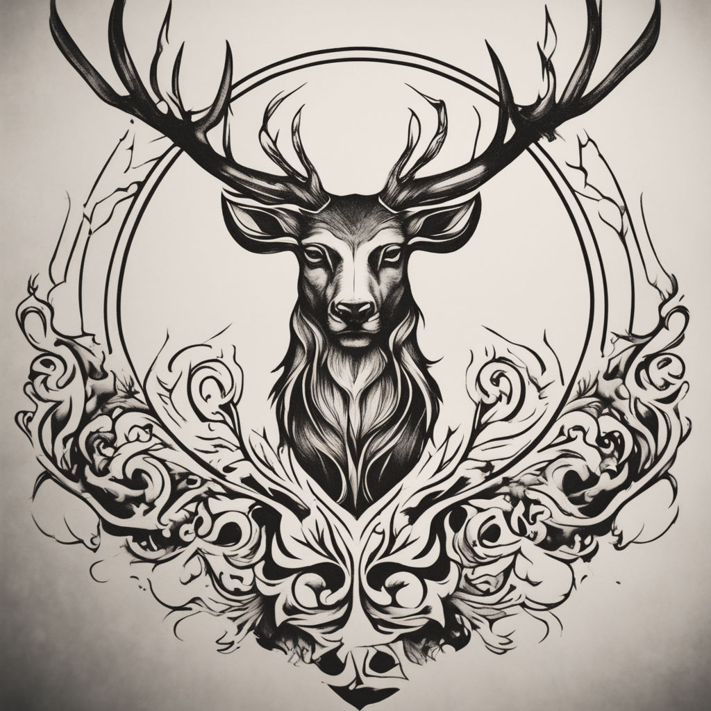 Mathematical deer tattoo idea | TattoosAI