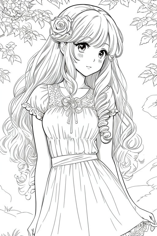 Huge Bundle - Anime Girls Coloring Pages Graphic by AnaSt · Creative Fabrica