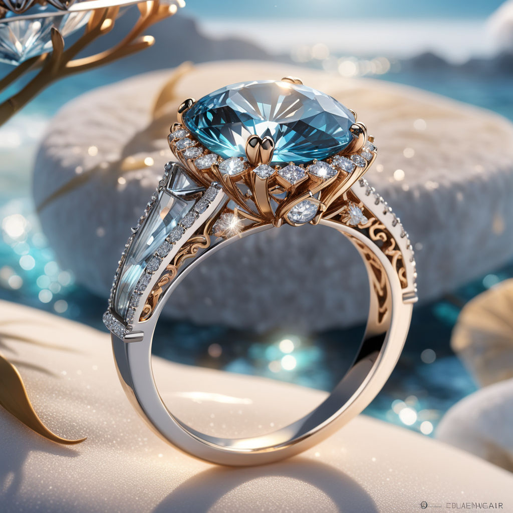 Ocean Inspired Bridal | Ocean inspired jewelry, Unique diamond engagement  rings, Sapphire diamond engagement