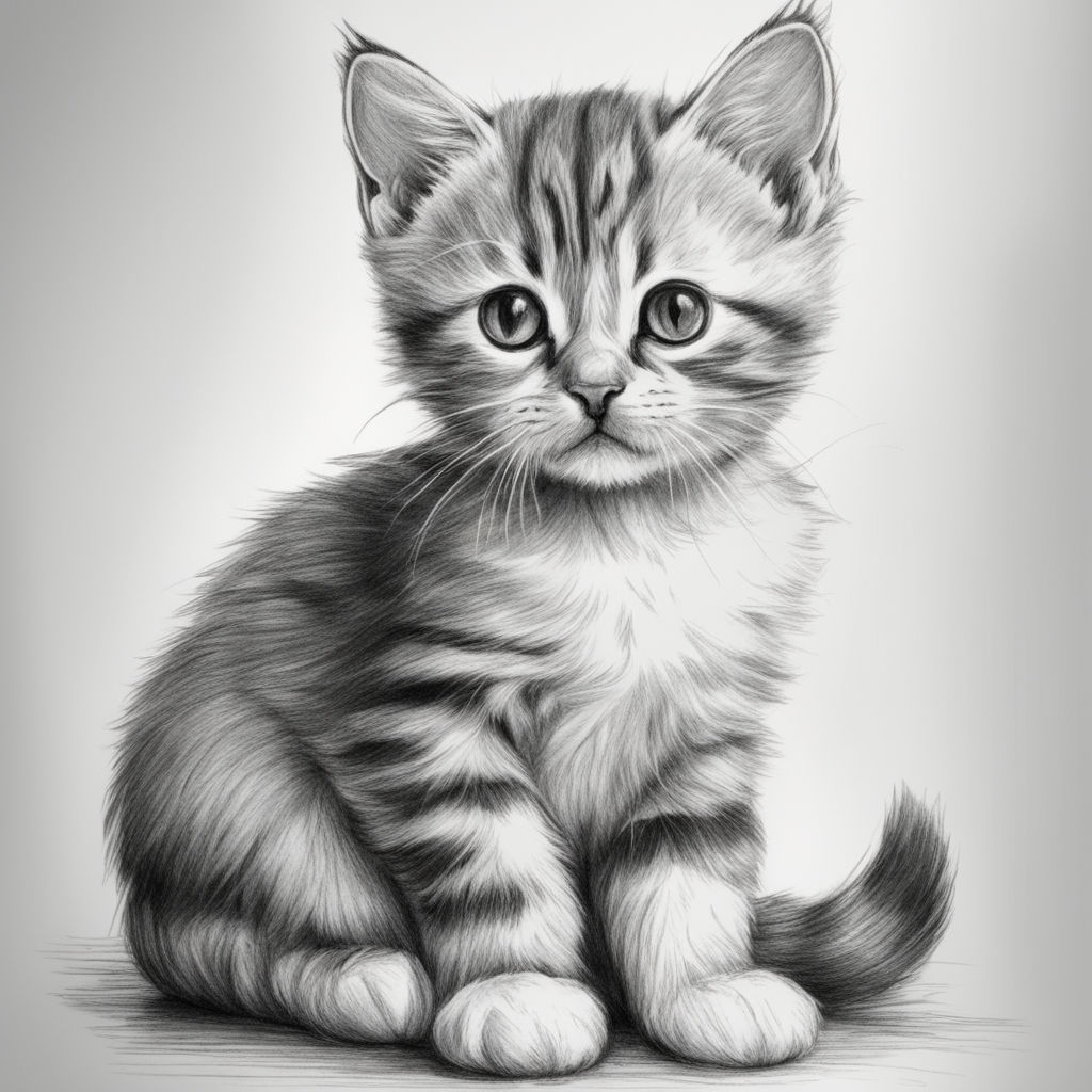 Pencil Art cat drawing | eBay