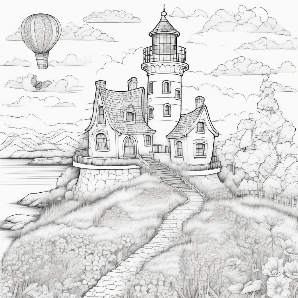 110 Enchanted Treehouse Coloring Book Printable for Adults, Grayscale