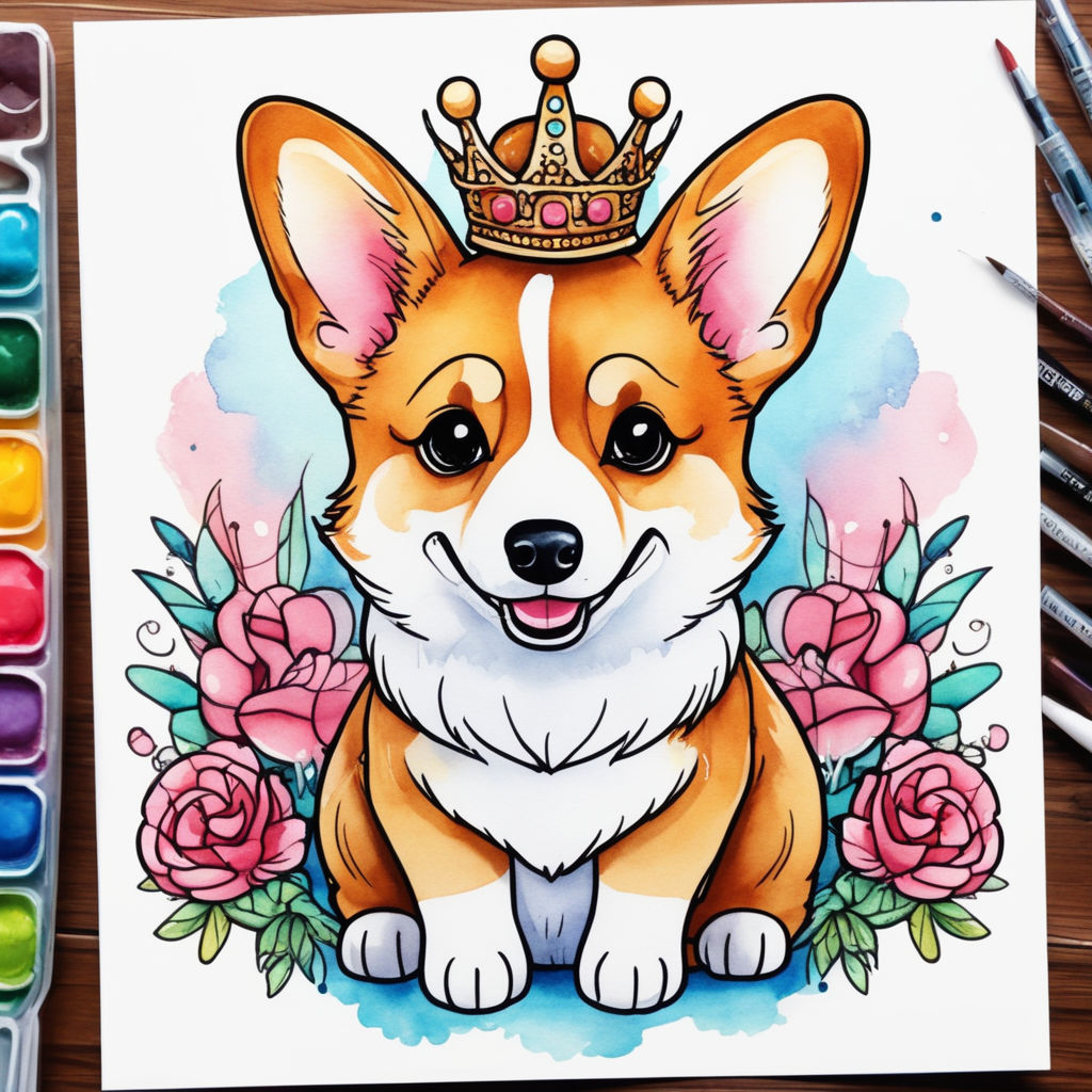 corgi birthday drawing