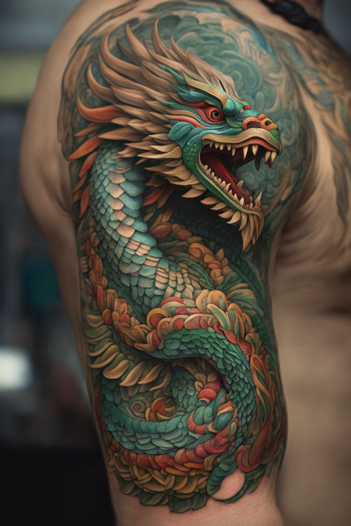 dragon neck tattoo