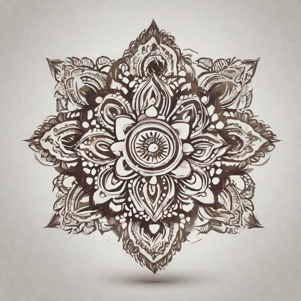 Symmetrical Floral Tattoo Design Art Print by Robin Klinger | Society6