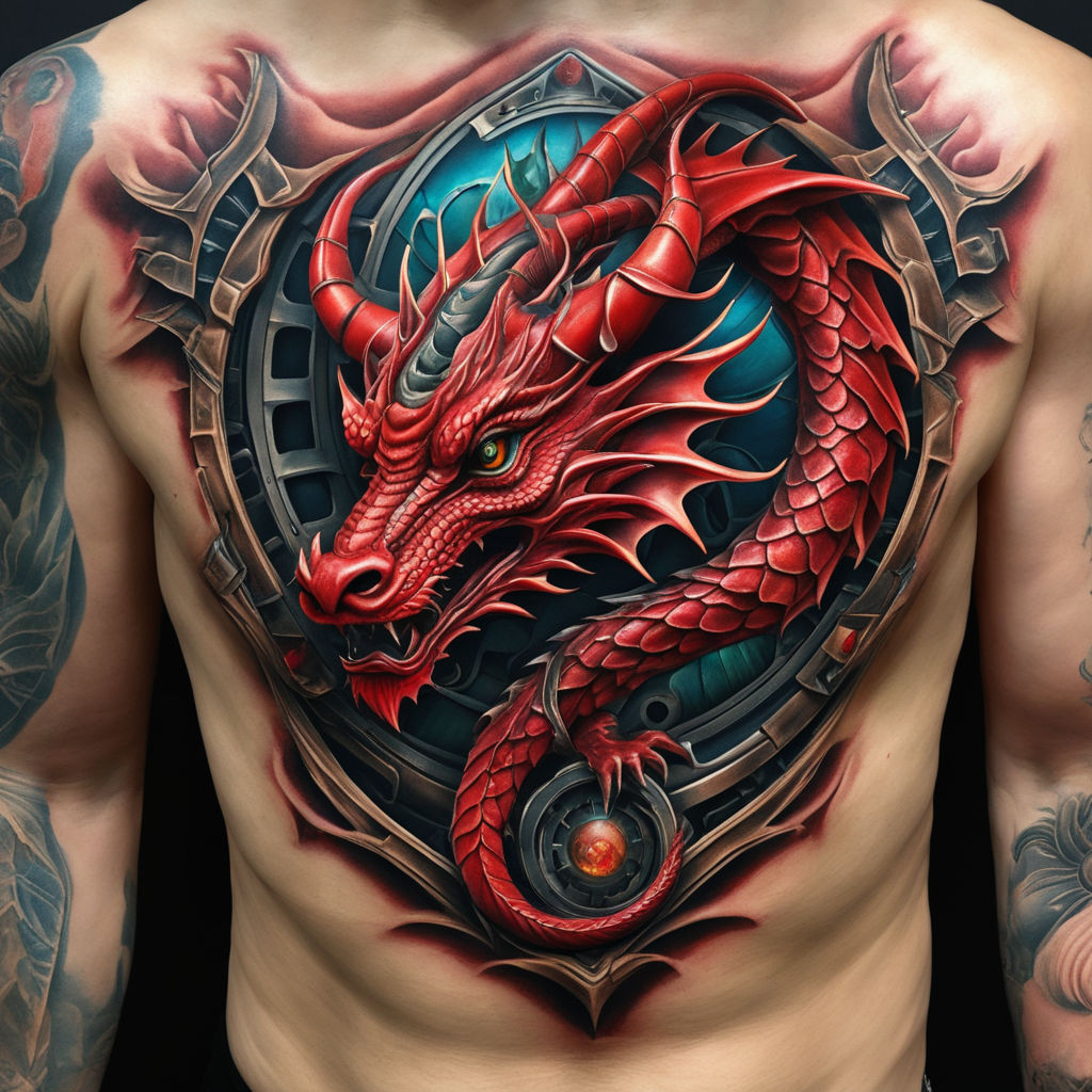 chest tattoo designs biomech