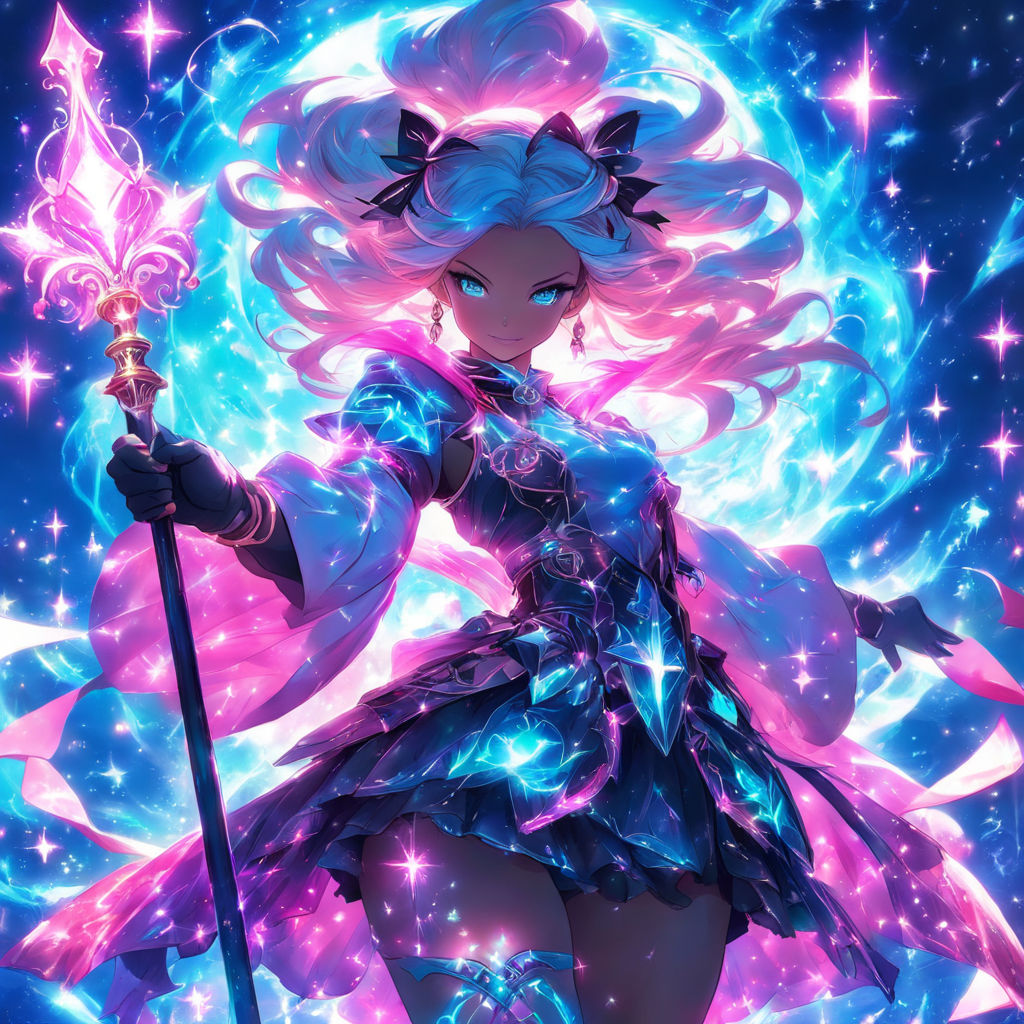 A Beautiful Anime Girl in the Distance uses Magical Powers to Break into  Ancient Magic Stock Illustration | Adobe Stock