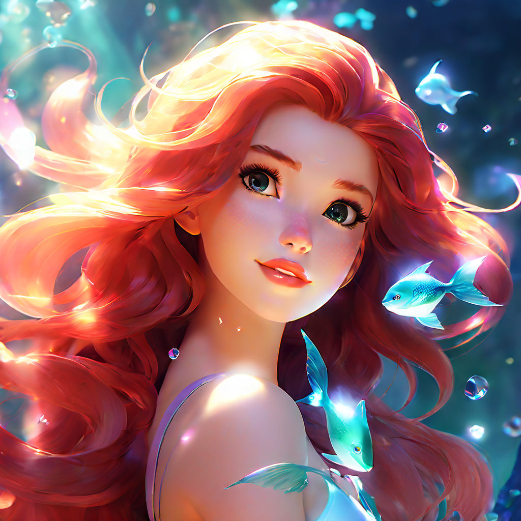 Disney The Little Mermaid Ariel Shell Digital Art by Guy Hilda - Pixels