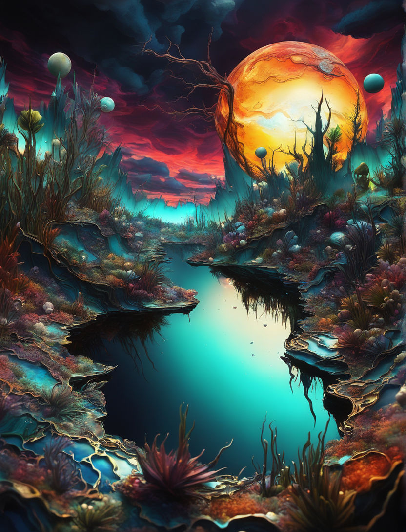 Download Image Weirdcore's trippy surreal digital landscape