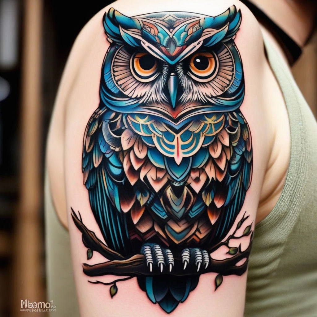 owl tattoo back piece｜TikTok Search