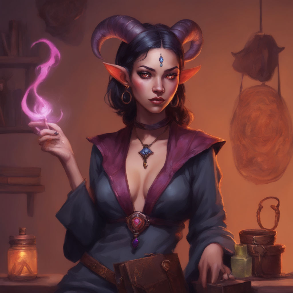 tiefling warlock portrait